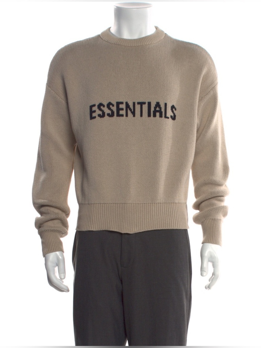 Essentials - Fear of God Graphic Print Pullover Sweater Large / 10 Beige Unisex